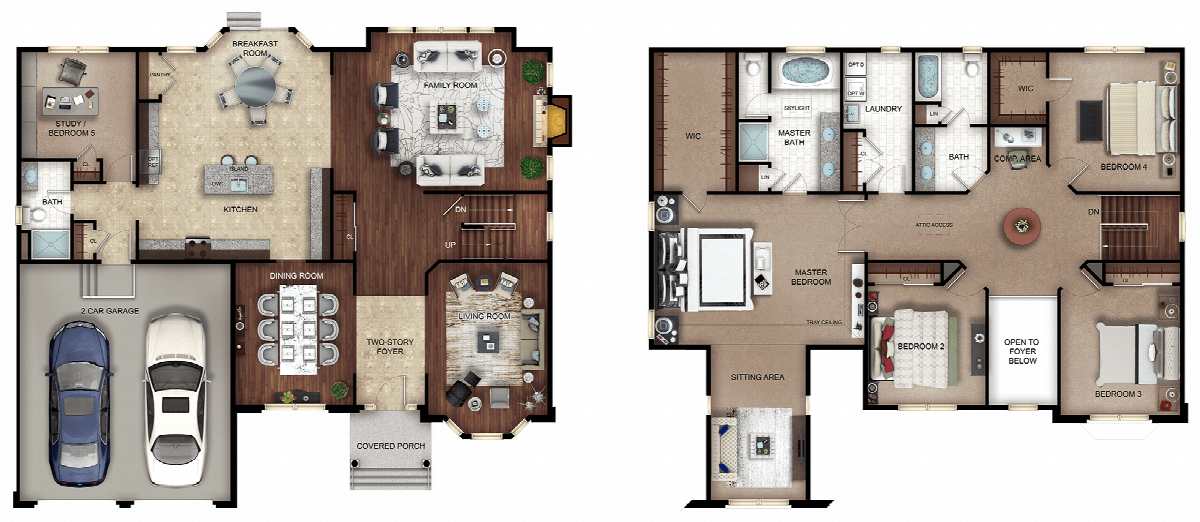The Lotus is a center hall colonial type home with 3,680 square feet of luxury living space. This home offers an optional 1st floor guest suite with it's own private bath